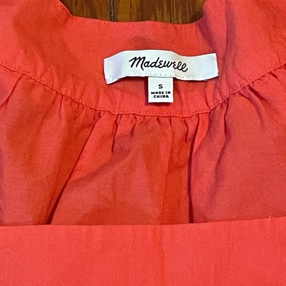 Madewell Red/Orange Eyelet Women's Top size small - Picture 2 of 4